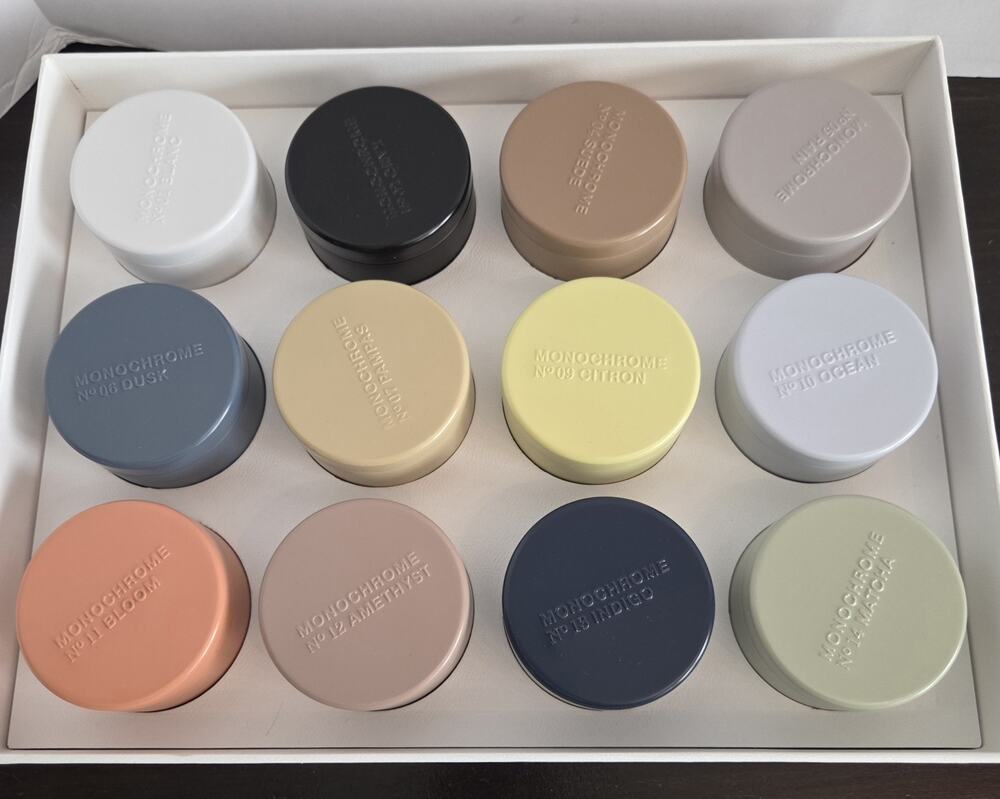 Vintage Crate & Barrel Monochrome Discovery Collection 12 Candle Votive Gift Set